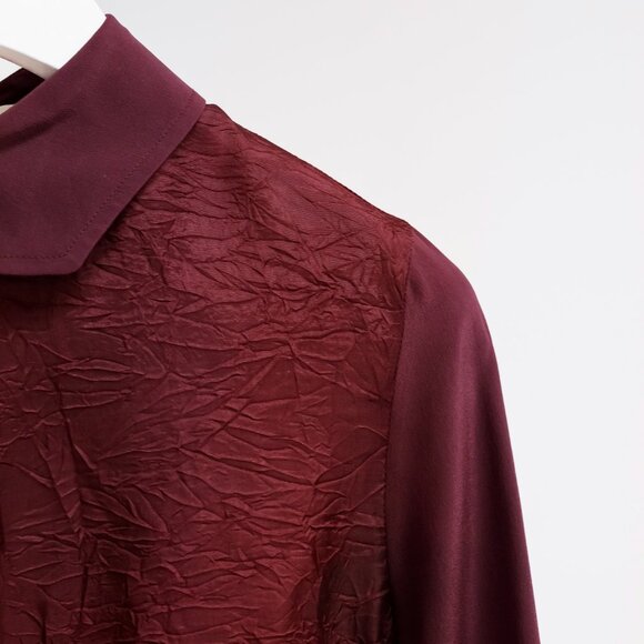Carven Burgundy Wrinkle-Textured Blouse - Picture 5 of 12